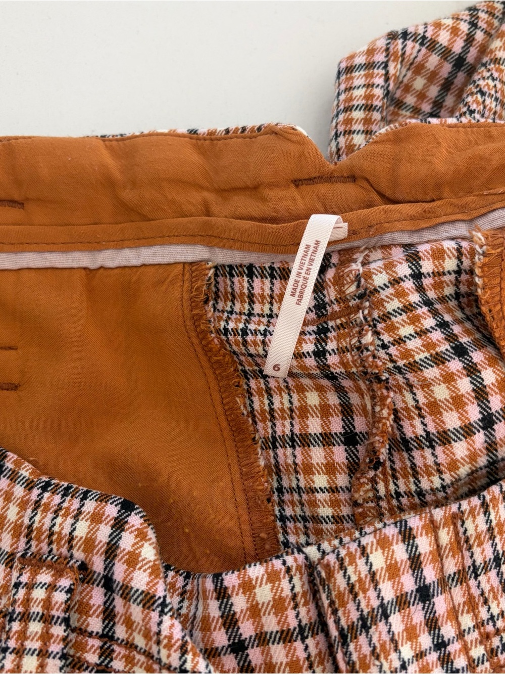 Free People Brown Plaid Cropped Wide-Leg Pants - Picture 5 of 5